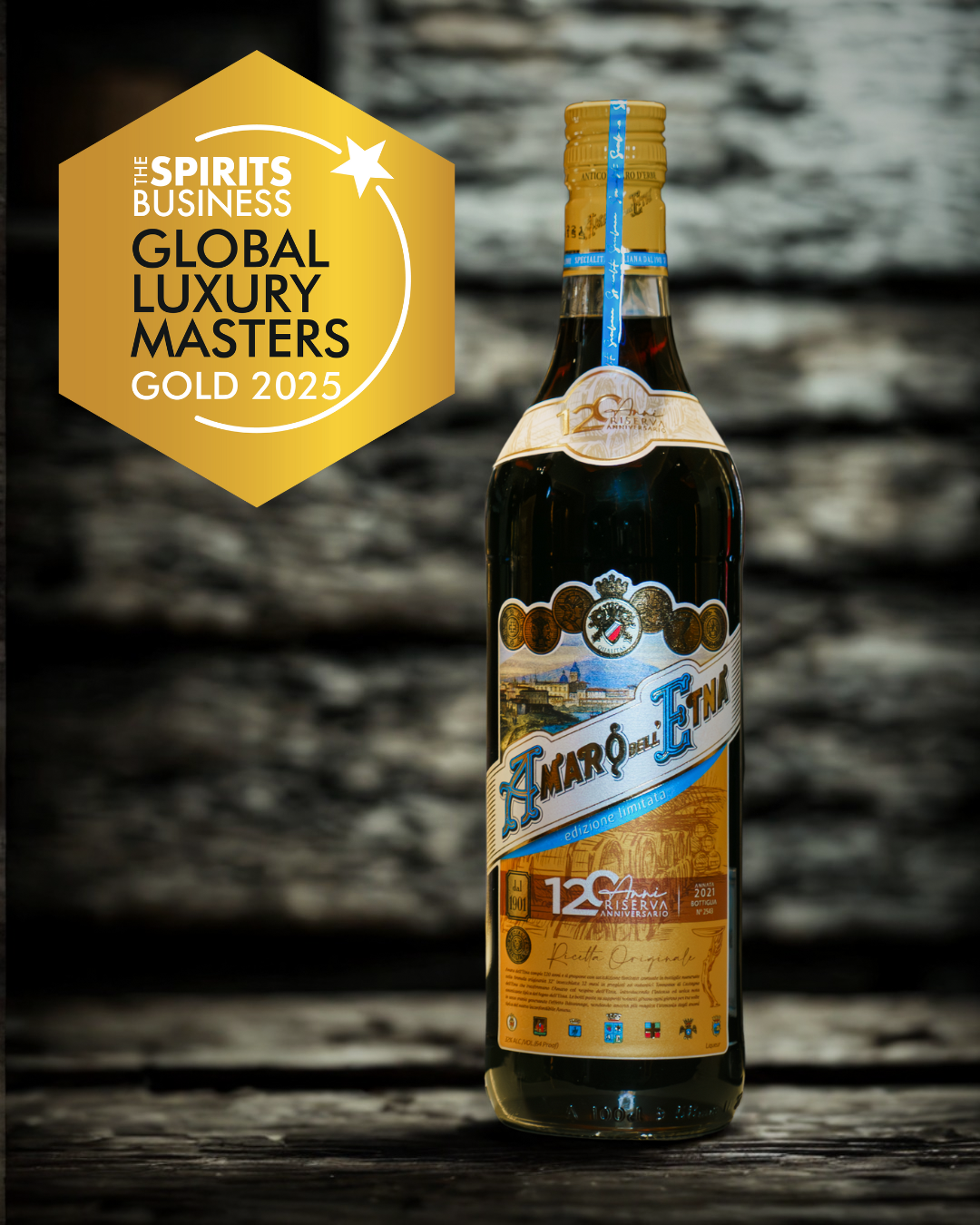 Amaro dell’Etna Riserva 120 Anniversario conquista l’Oro agli Spirits Business Luxury Masters 2025